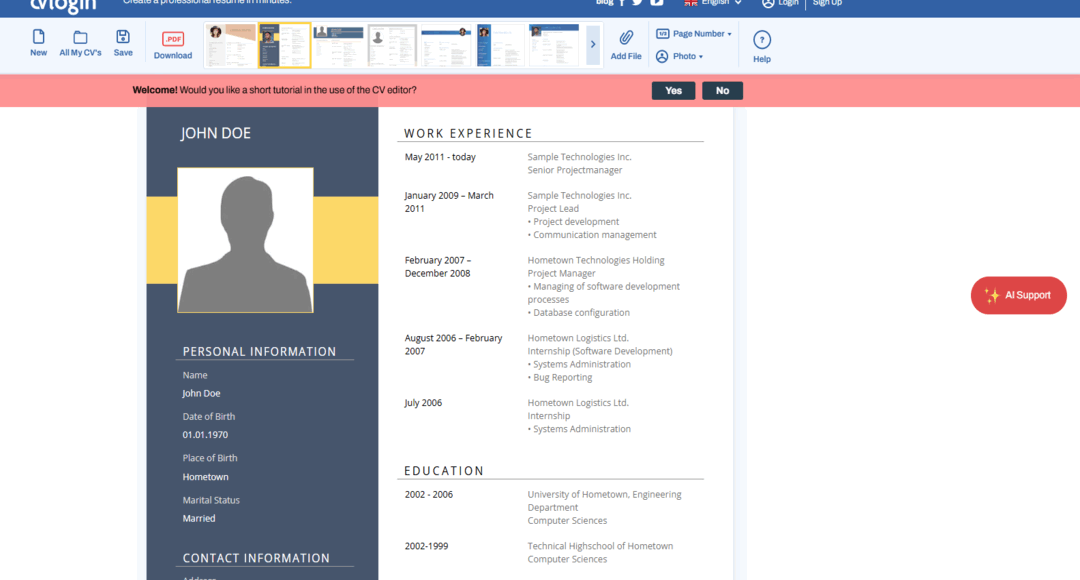 Cv Login لإنشاء السيرة الذاتية بكل سهولة