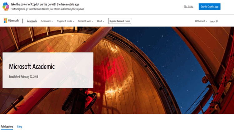 موقع microsoft academic لأحدث الأبحاث المجانية