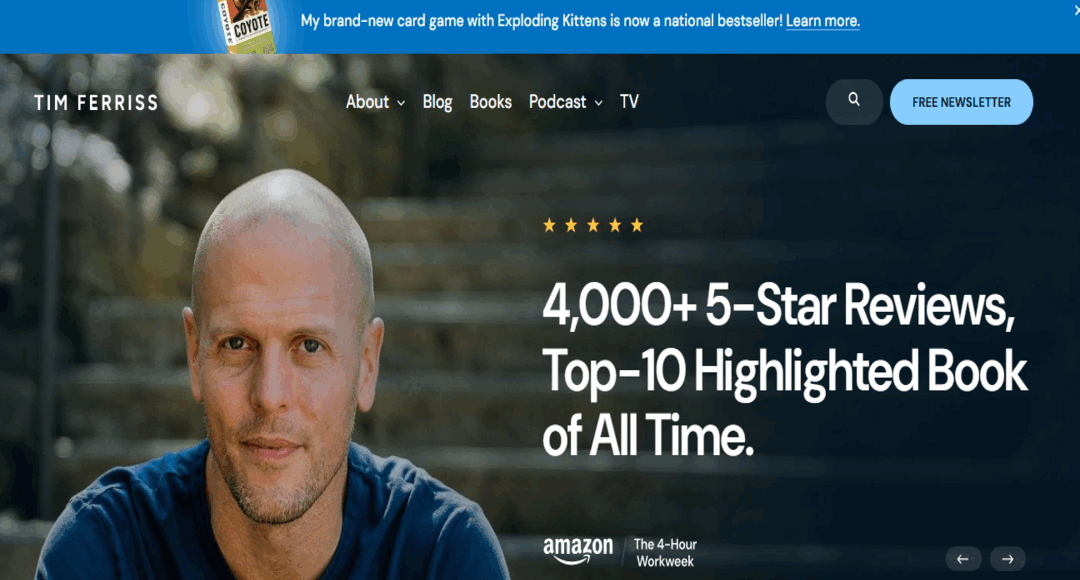 قناة Tim Ferriss لتطوير الذات في مجال ريادة الأعمال
