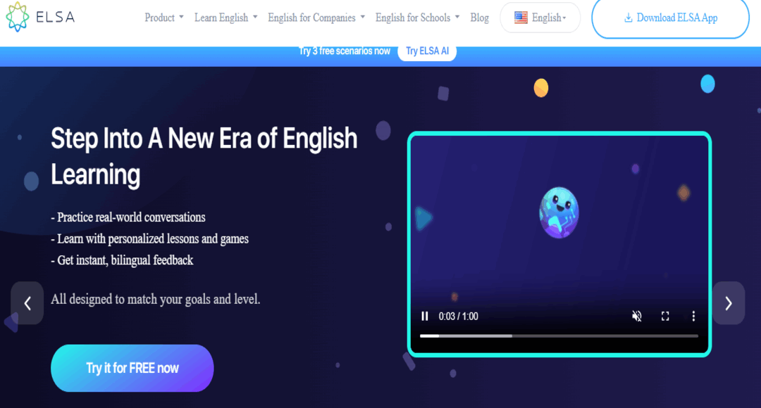التطبيق الأول لتعلم المحادثة باللغة الإنجليزية