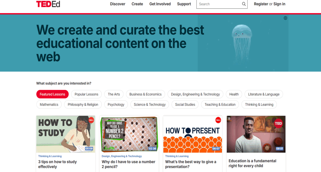 قناة Ted-Ed لنشر الأفكار الملهمة والمفيدة في مجالات مختلفة