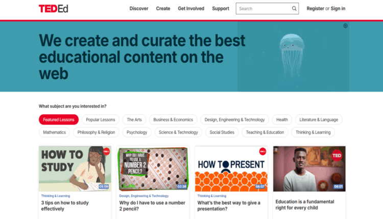 قناة Ted-Ed لنشر الأفكار الملهمة والمفيدة في مجالات مختلفة