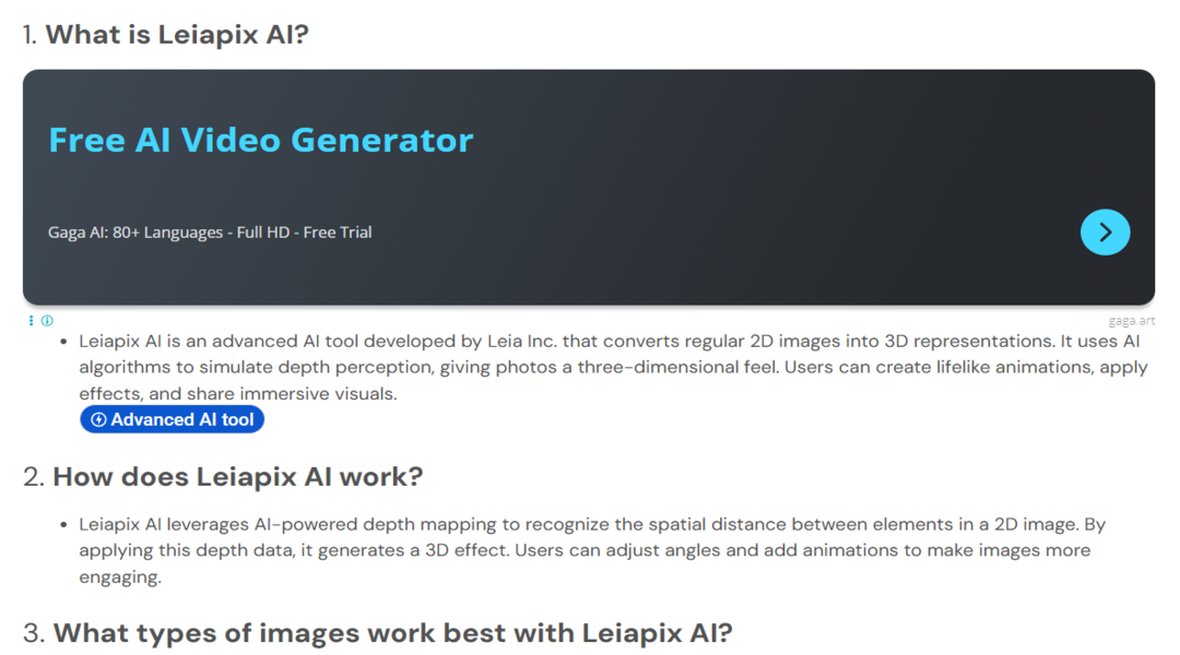 ما هو موقع Leiapix converter؟