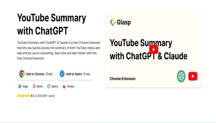 YouTube Summary by Glasp: أداة مجانية لتلخيص الفيديوهات