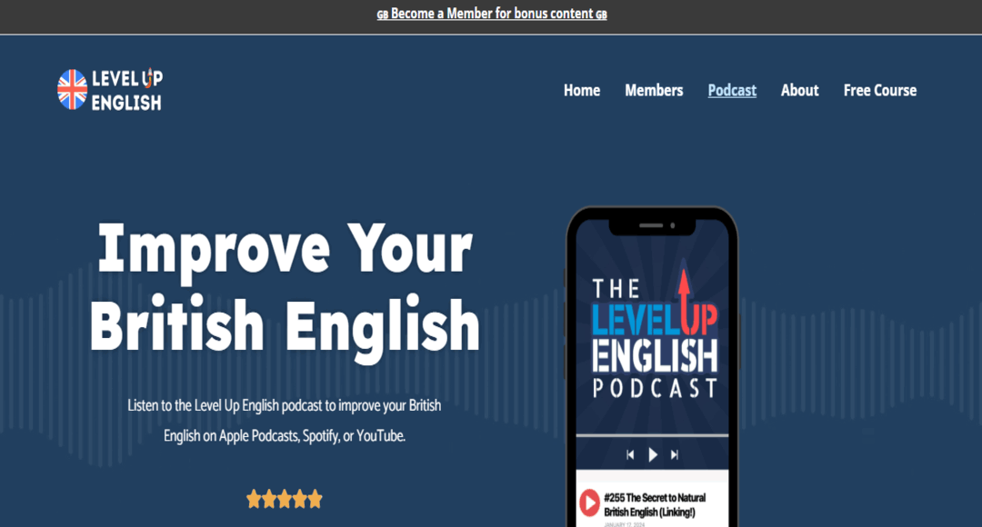 موقع The Level Up English Podcast