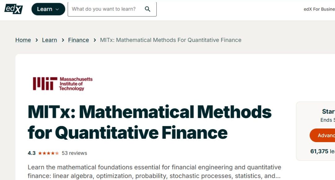 دورة الطرق الرياضية للتمويل الكمي