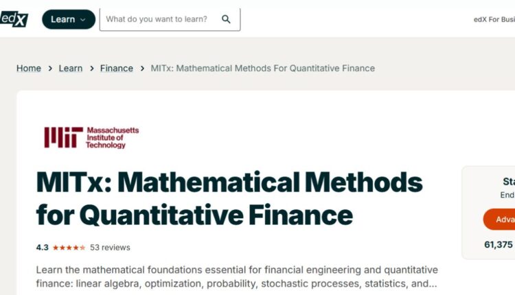 دورة الطرق الرياضية للتمويل الكمي