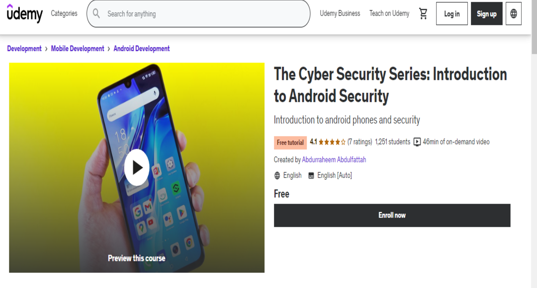 دورة الأمن السيبراني للـ Android