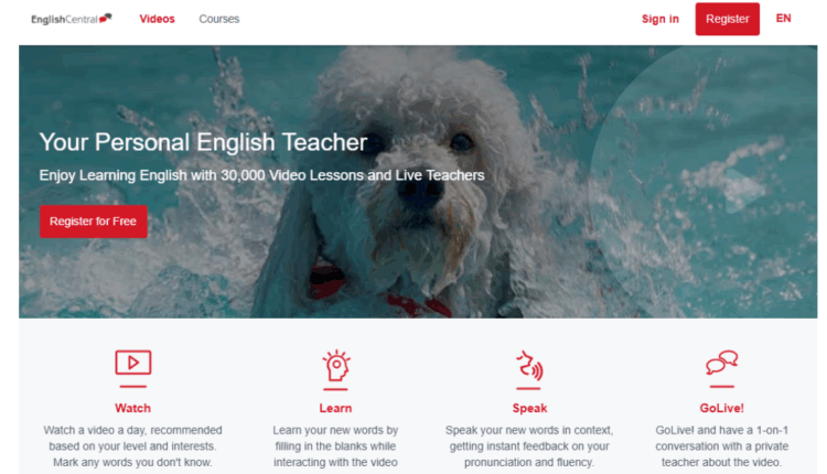 English Central ذكاء اصطناعي بالانجليزي