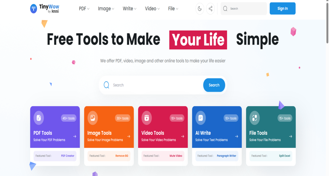 المنصة الرقمية TinyWow