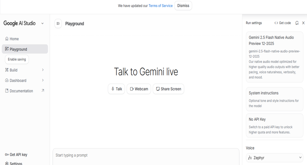 تطبيق Gemini Live