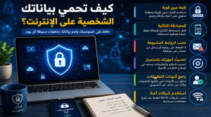 حماية البيانات الشخصية على الإنترنت باستخدام أفضل ممارسات الأمن السيبراني
